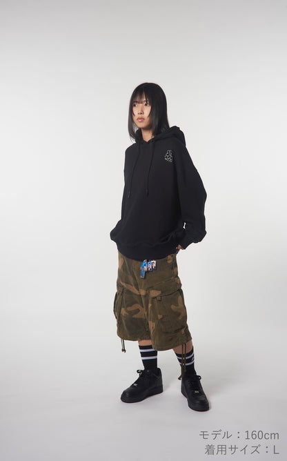 DOT FLOWER HOODIE BLACK