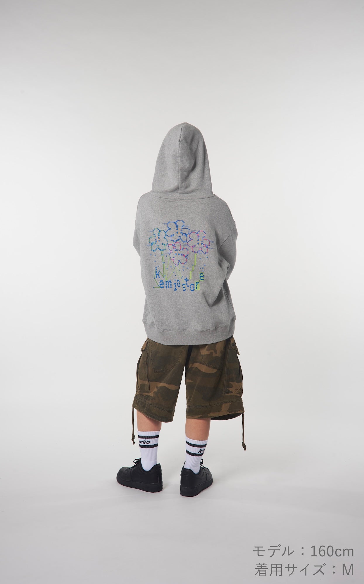 DOT FLOWER HOODIE BLACK