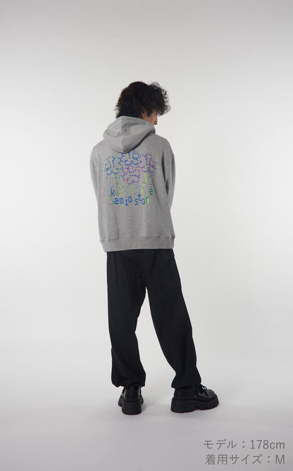 DOT FLOWER HOODIE BLACK