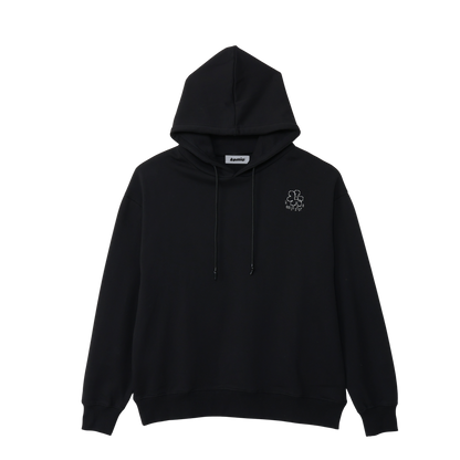 DOT FLOWER HOODIE BLACK