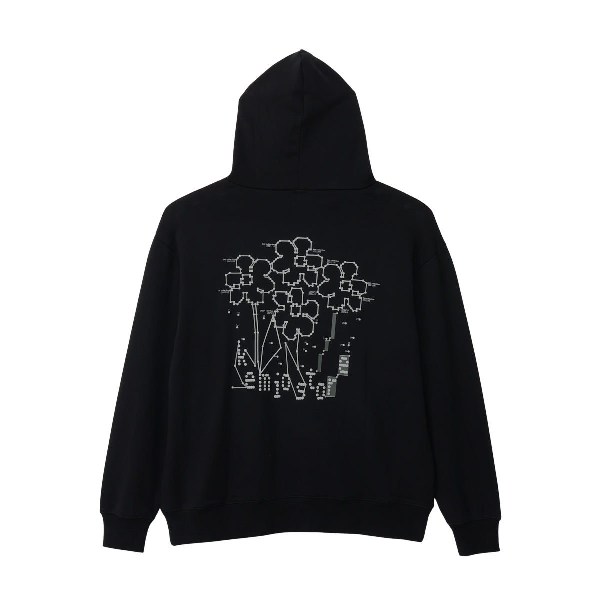 DOT FLOWER HOODIE BLACK