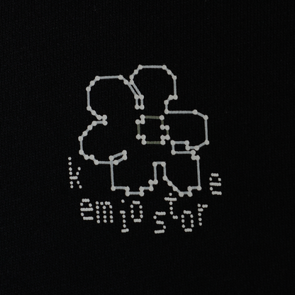 DOT FLOWER HOODIE BLACK