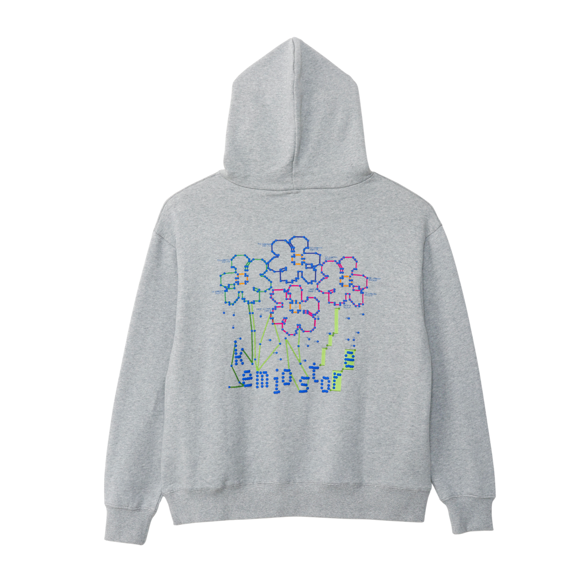 DOT FLOWER HOODIE GRAY