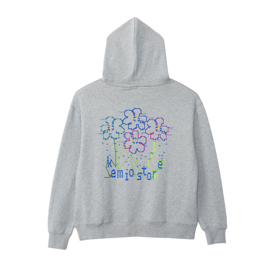 DOT FLOWER HOODIE GRAY