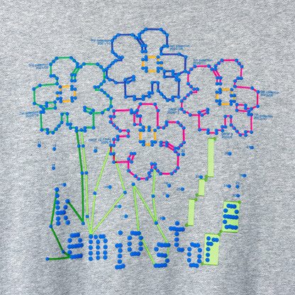 DOT FLOWER HOODIE GRAY