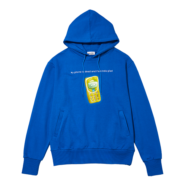 CELLPHONE GRAPHIC HOODIE (BLUE)